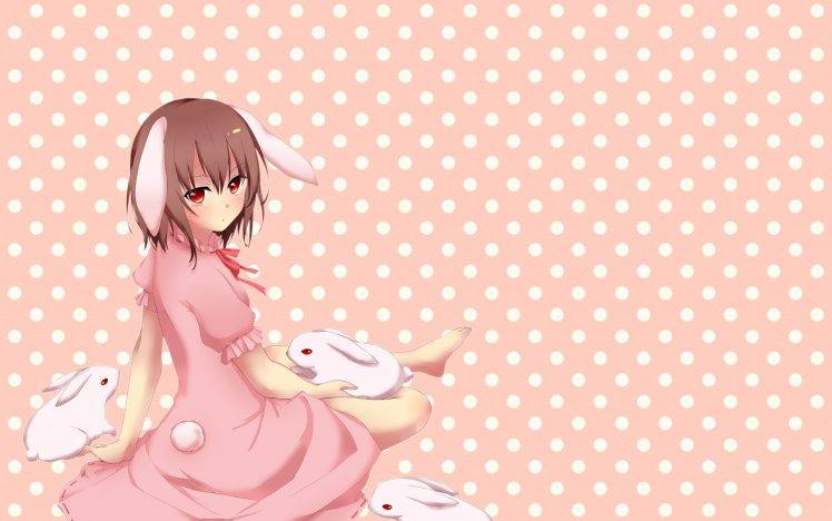 red Eyes, Anime, Anime Girls, Bunny Ears, Rabbits, Touhou, Inaba Tewi HD Wallpaper Desktop Background