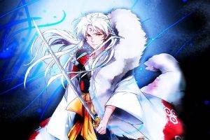 white Hair, Anime, Sesshomaru, Sword, Inuyasha