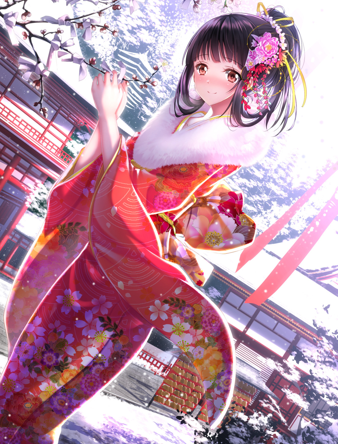 Swordsouls, Anime, Anime Girls, Artwork, Kimono, Hair Ornament, Amagi ...