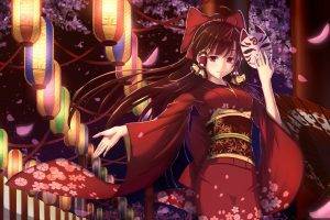 anime, Anime Girls, Kimono, Hakurei Reimu, Touhou