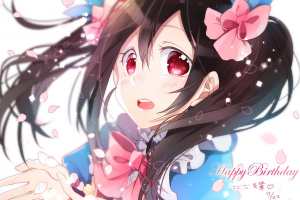 red Eyes, Open Mouth, Brunette, Love Live!, Yazawa Nico, Twintails, Anime, Anime Girls, Bowtie