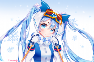anime, Hatsune Miku, Vocaloid, Snow Miku 2016, Yuki Miku