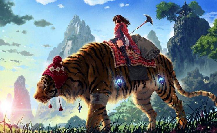 fantasy Art, Artwork, Tiger HD Wallpaper Desktop Background