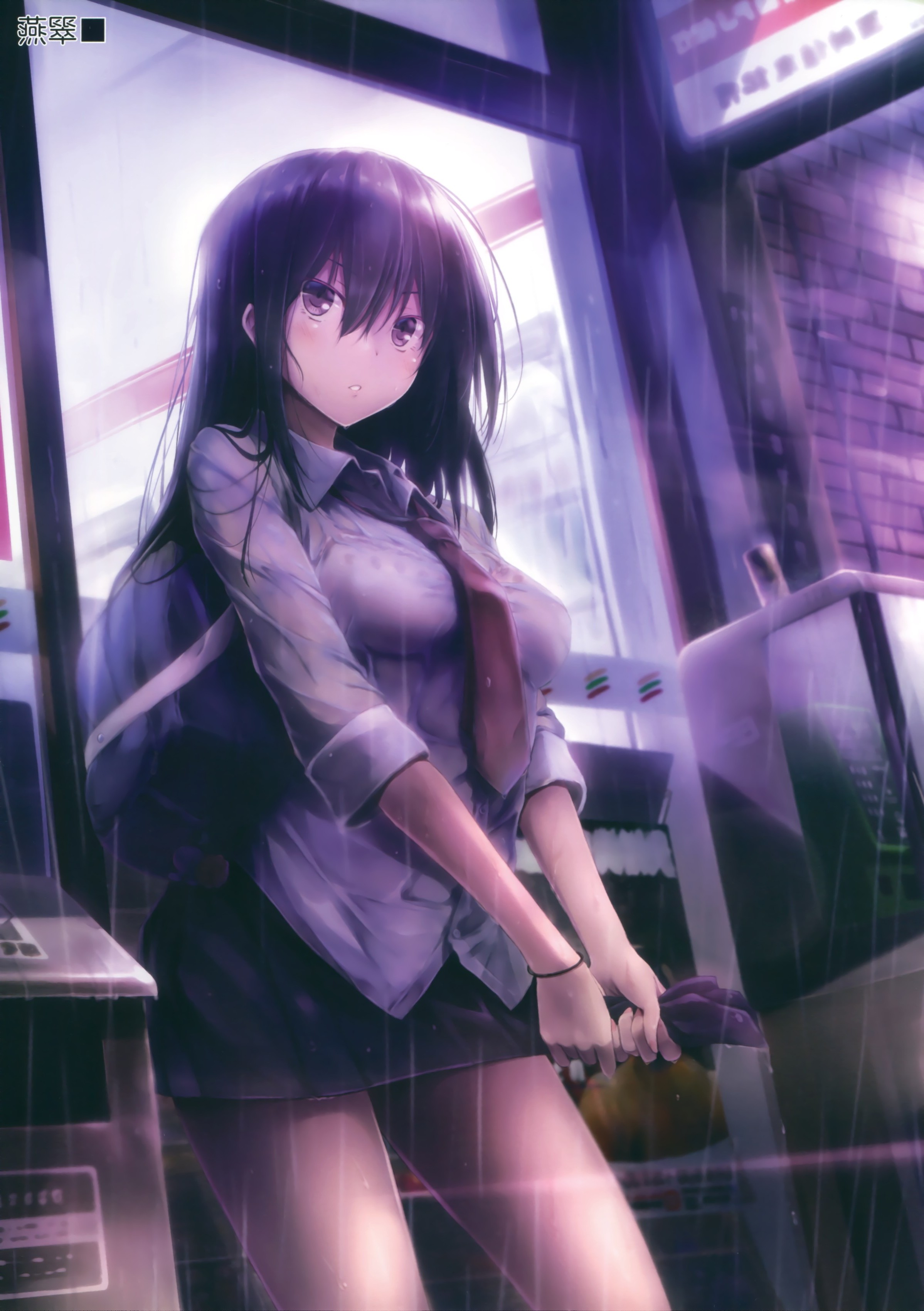 original Characters, Rain, Wet Clothing, Anime Girls Wallpaper