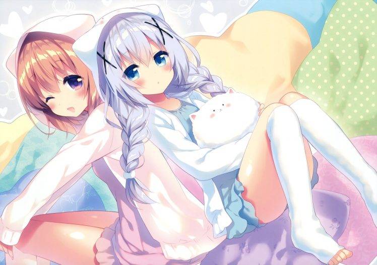 anime, Anime Girls, Gochuumon Wa Usagi Desu Ka?, Kafuu Chino, Hoto Kokoa HD Wallpaper Desktop Background