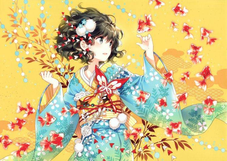anime, Anime Girls, Kimono Wallpapers HD / Desktop and Mobile Backgrounds