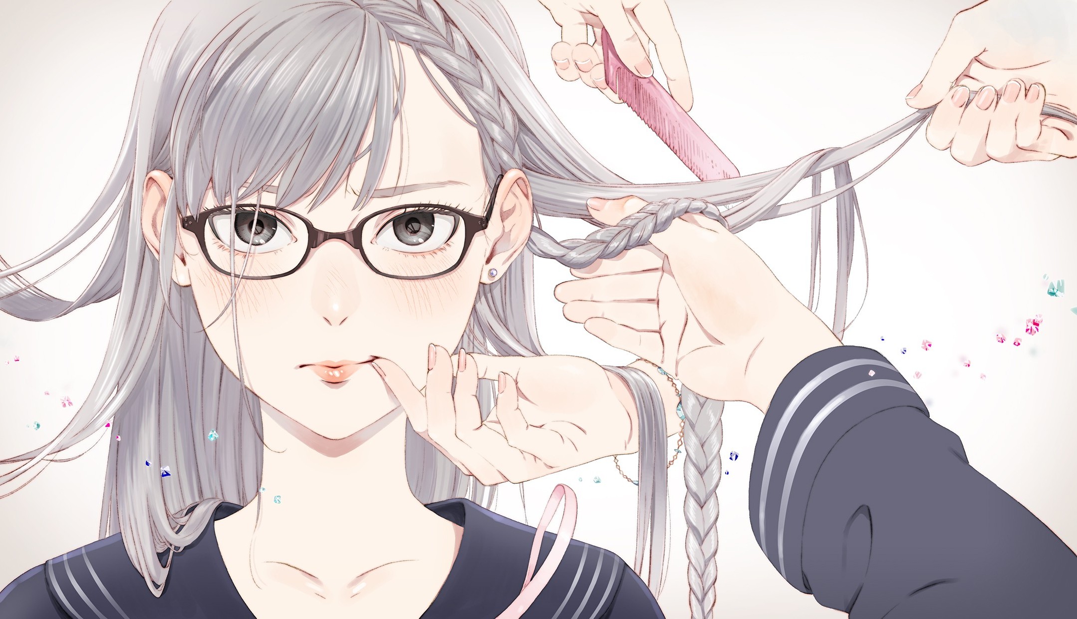braids, Original Characters, Anime, Anime Girls, Glasses Wallpaper