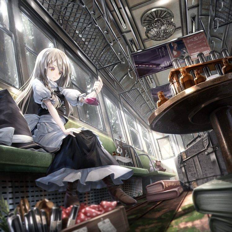 anime, Anime Girls, Touhou, Kirisame Marisa, Train HD Wallpaper Desktop Background