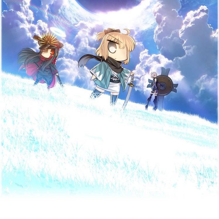 Fate Grand Order, Sakura Saber, Shielder (Fate Grand Order), Fate Series HD Wallpaper Desktop Background