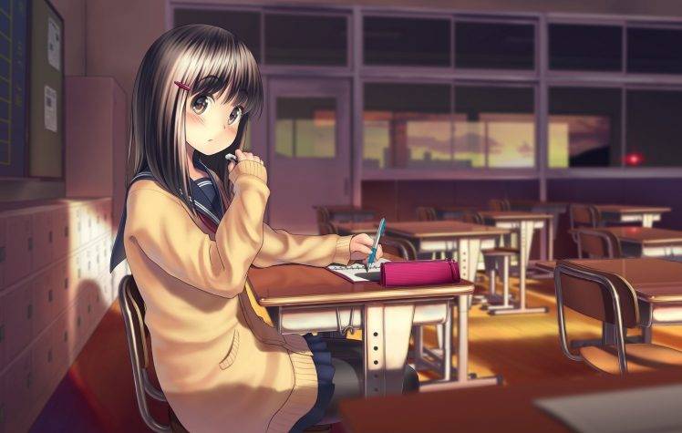 anime, Anime Girls, Pantyhose, Sweater HD Wallpaper Desktop Background