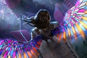 angel, Wings, Stained Glass, Fantasy Art, Artwork, Magic: The Gathering, Digital Art