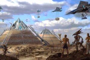 pyramid, Fantasy Art, Futuristic