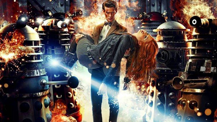 fantasy Art, Doctor Who, Matt Smith, Eleventh Doctor, Karen Gillan, Amy Pond, Daleks HD Wallpaper Desktop Background