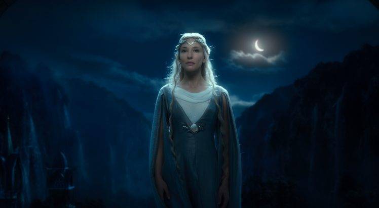 fantasy Art, The Lord Of The Rings: The Fellowship Of The Ring, Blonde, Elves, Moonlight, Galadriel, Cate Blanchett HD Wallpaper Desktop Background