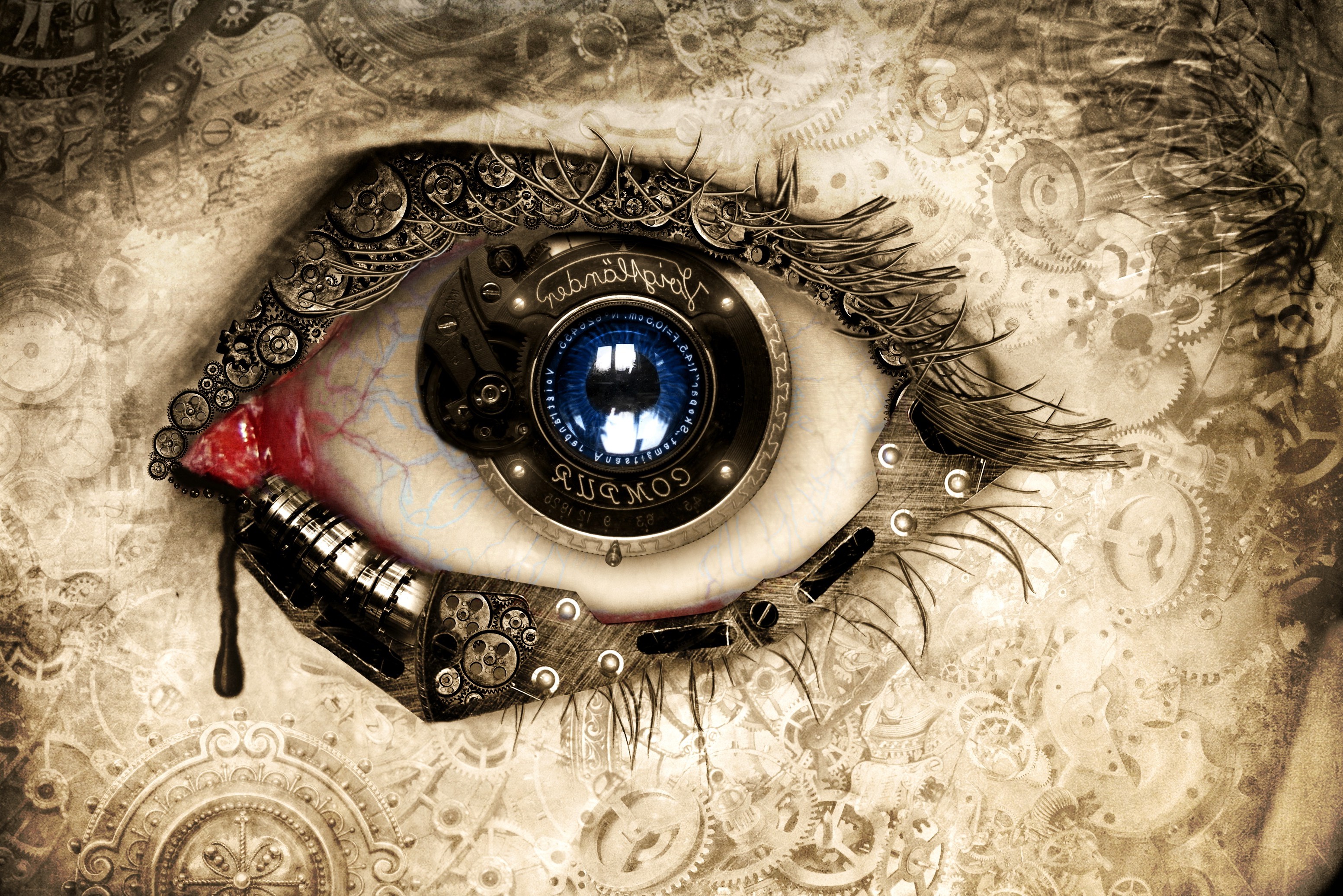 artwork, Fantasy Art, Concept Art, Eyes, Clockwork Wallpaper