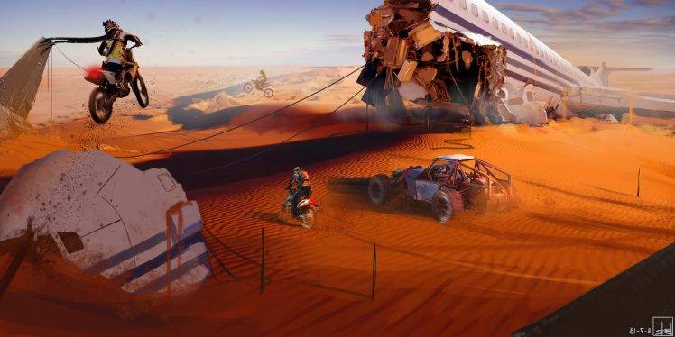 artwork, Fantasy Art, Concept Art, Desert, Dune, Apocalyptic HD Wallpaper Desktop Background