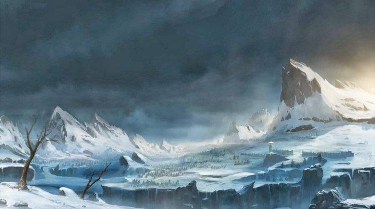 fantasy Art, Snow, Mountain HD Wallpaper Desktop Background