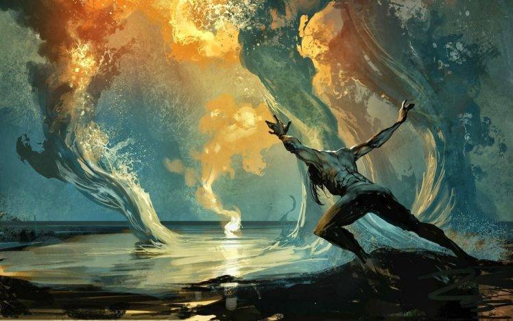 Fantasy Art Men Magic Artwork Digital Art Water Wallpapers Hd Desktop And Mobile Backgrounds