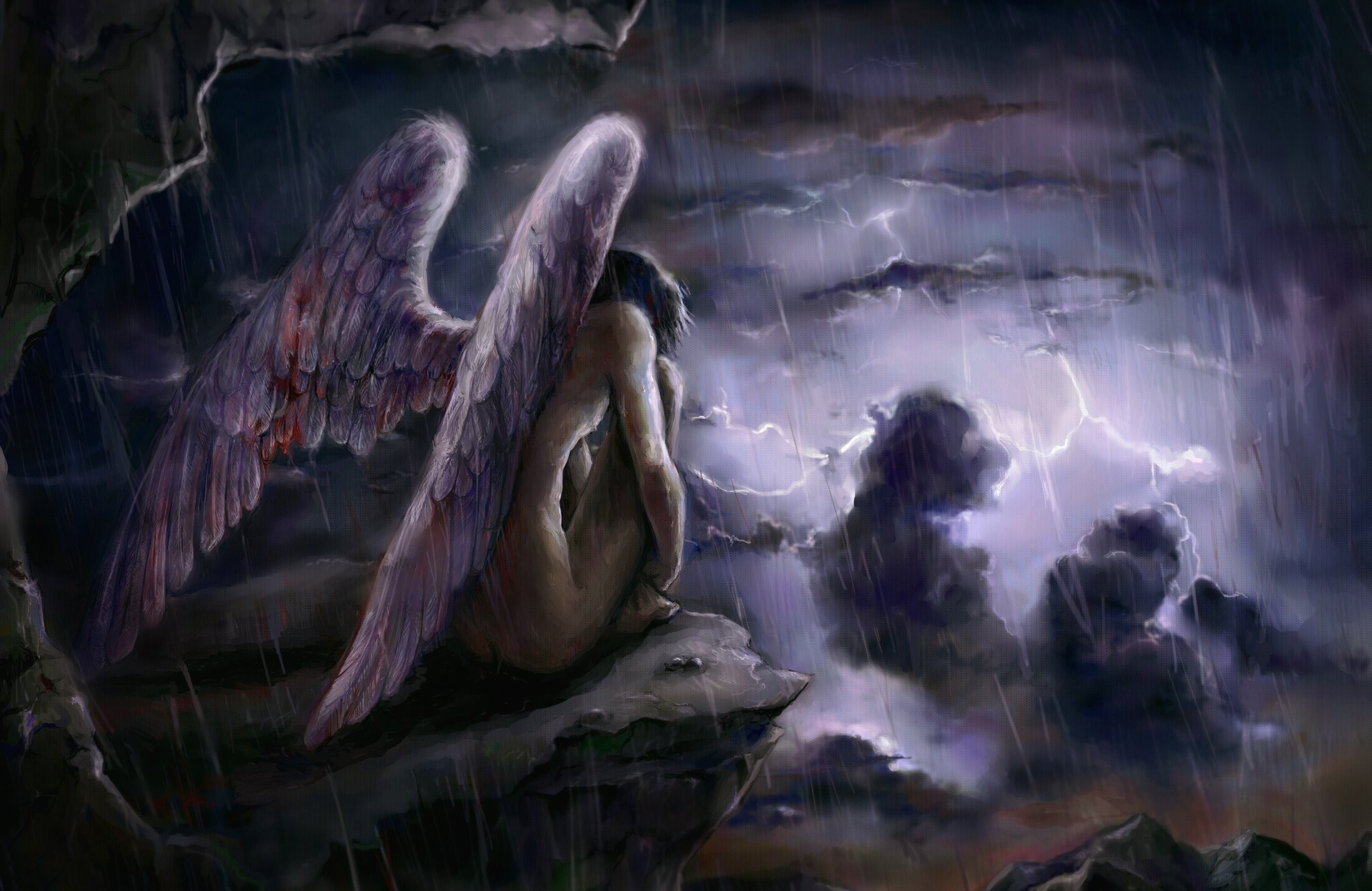 fantasy Art, Wings, Storm Wallpaper