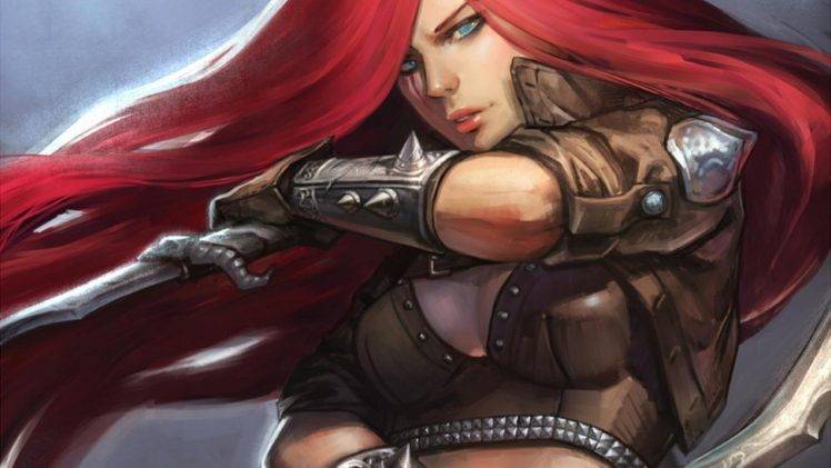 redhead, Knife, Fantasy Art, League Of Legends, Katarina HD Wallpaper Desktop Background
