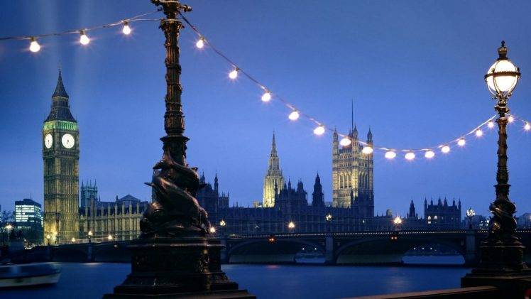 London, Light Bulb, Statue, Bridge, Big Ben, UK, River Thames, Westminster HD Wallpaper Desktop Background