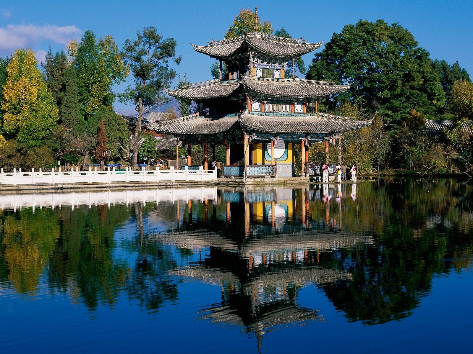 reflection, Asian Architecture, Lake, Temple, China Wallpaper