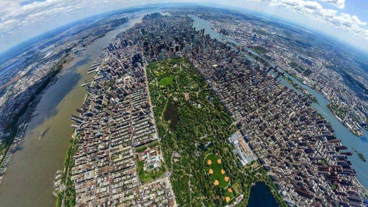 cityscape, Building, Central Park, New York City, Aerial View, River, Panoramas HD Wallpaper Desktop Background
