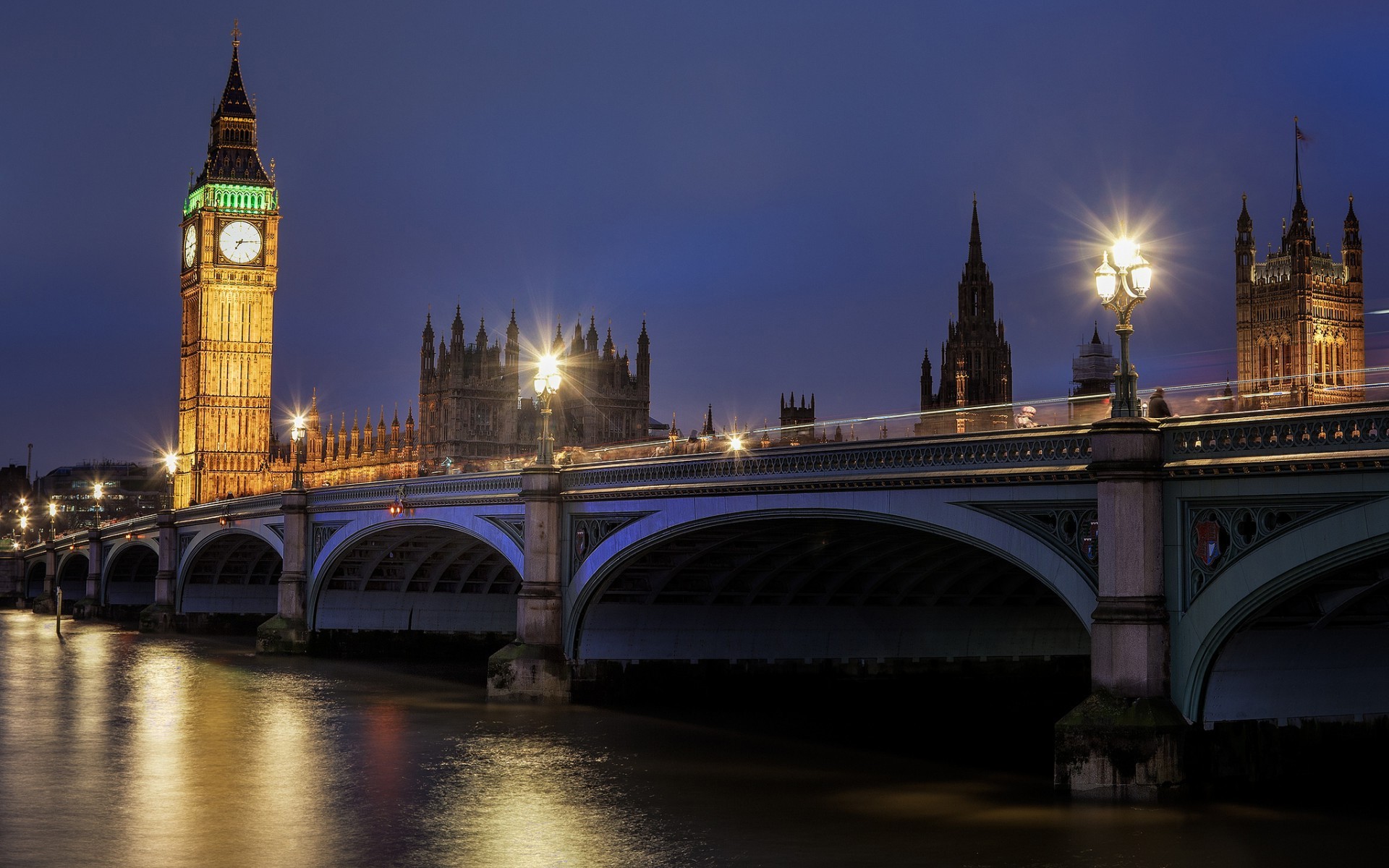 bridge, Big Ben, City, River Thames, London, UK Wallpaper