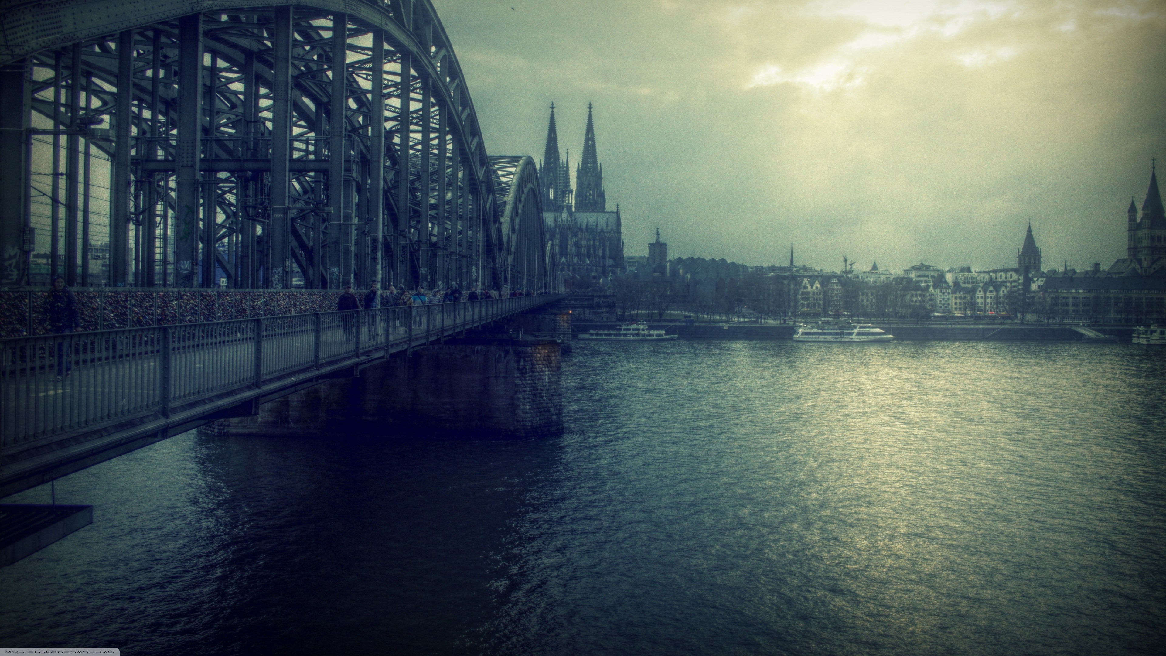bridge, Cologne, Cologne Cathedral, Germany, River Wallpaper