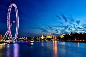 ferris Wheel, Sea, Boat, London Eye, London, River Thames