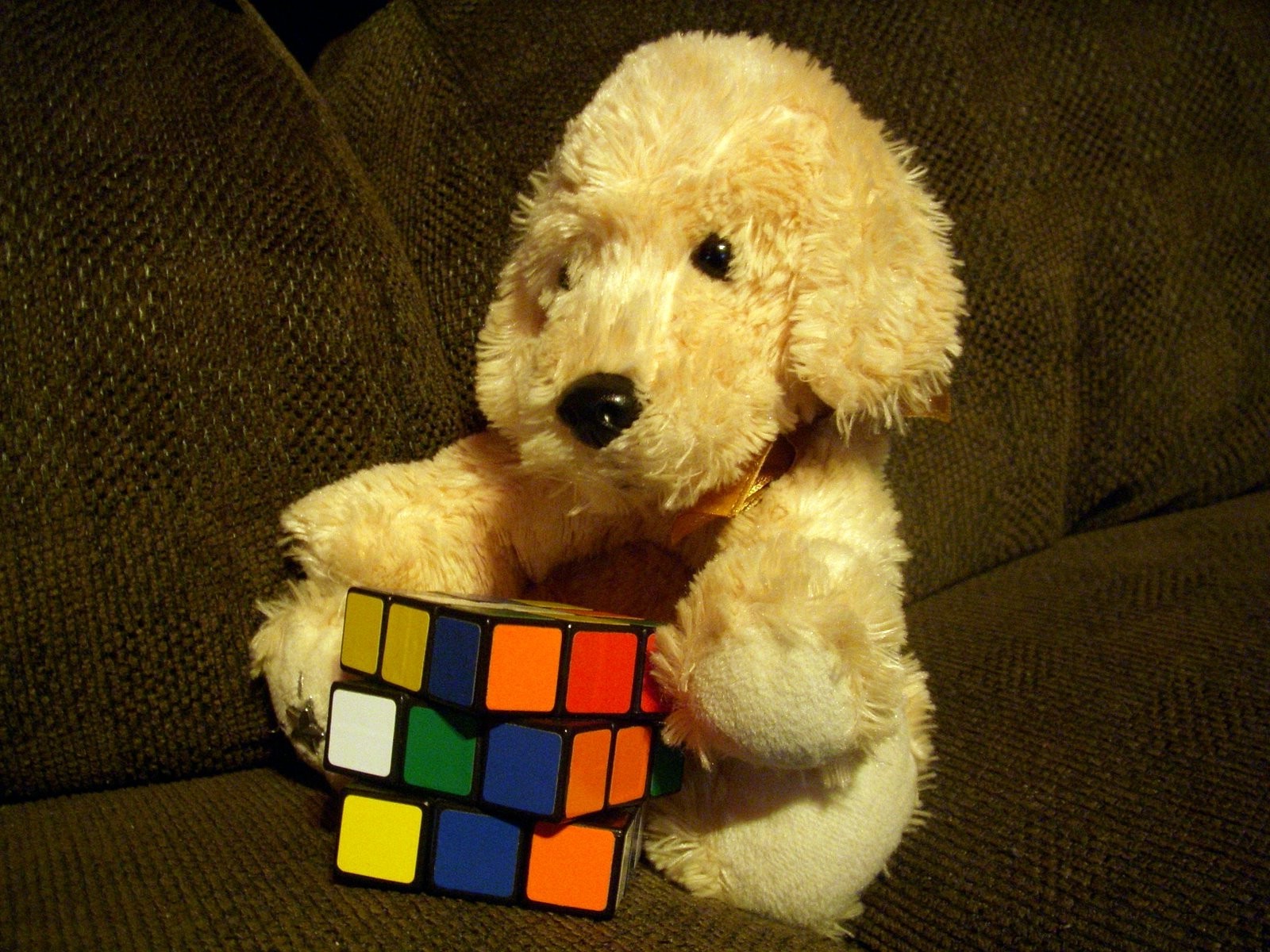 stuffed Animals, Couch, Rubiks Cube Wallpaper