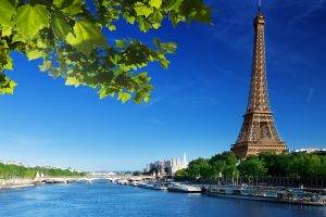 Paris, Eiffel Tower, River, Boat