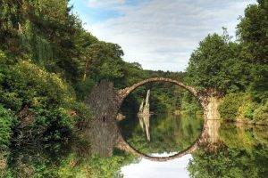 nature, Reflection, Bridge