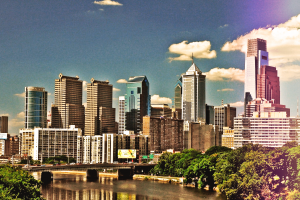 Philadelphia, HDR, Cityscape, Building, River, Bridge, Clouds, Reflection
