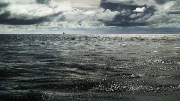 sea, Nature, Boat, Clouds HD Wallpaper Desktop Background