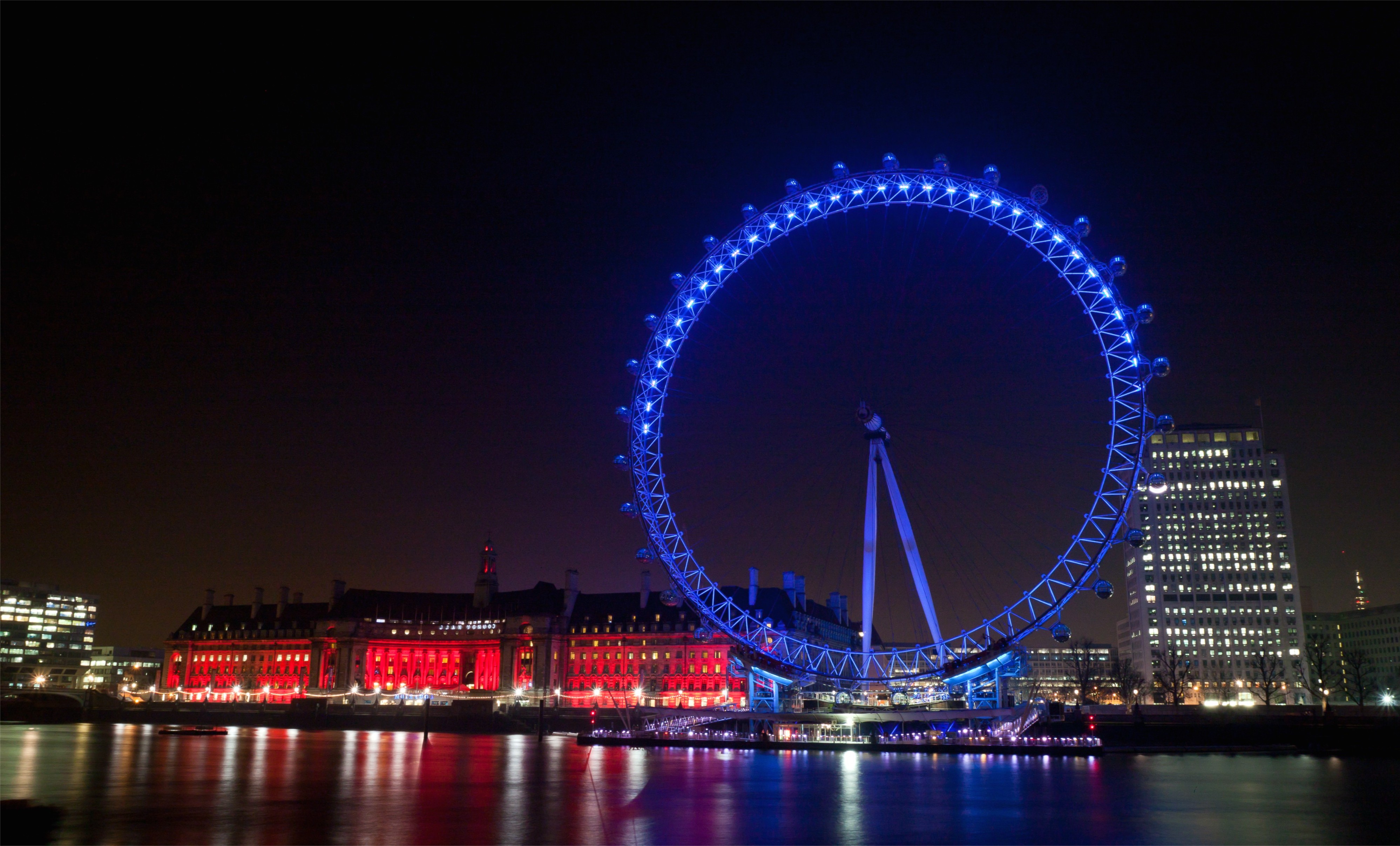 city, River, London, Colorful, London Eye, UK Wallpaper