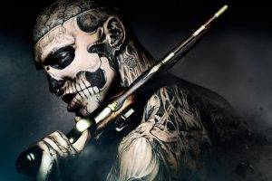 men, Rico The Zombie, Gun, Nose Rings, Tattoo