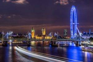 city, Building, London, Westminster, River Thames, London Eye