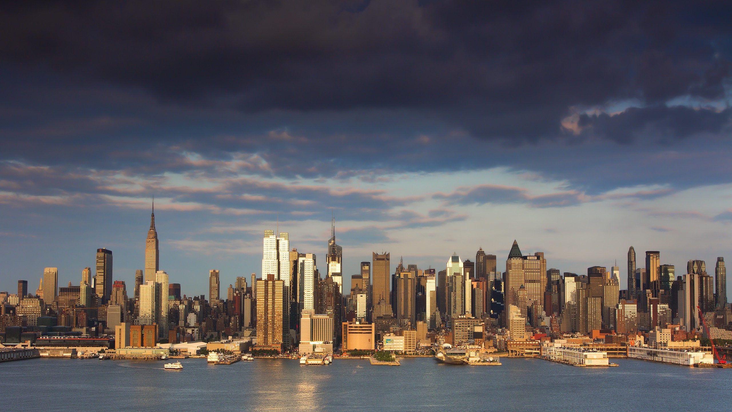 city, New York City, Skyline, River Wallpaper