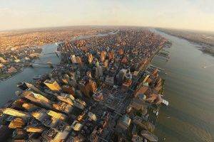 city, Urban, Manhattan, New York City, Aerial View, River, Cityscape