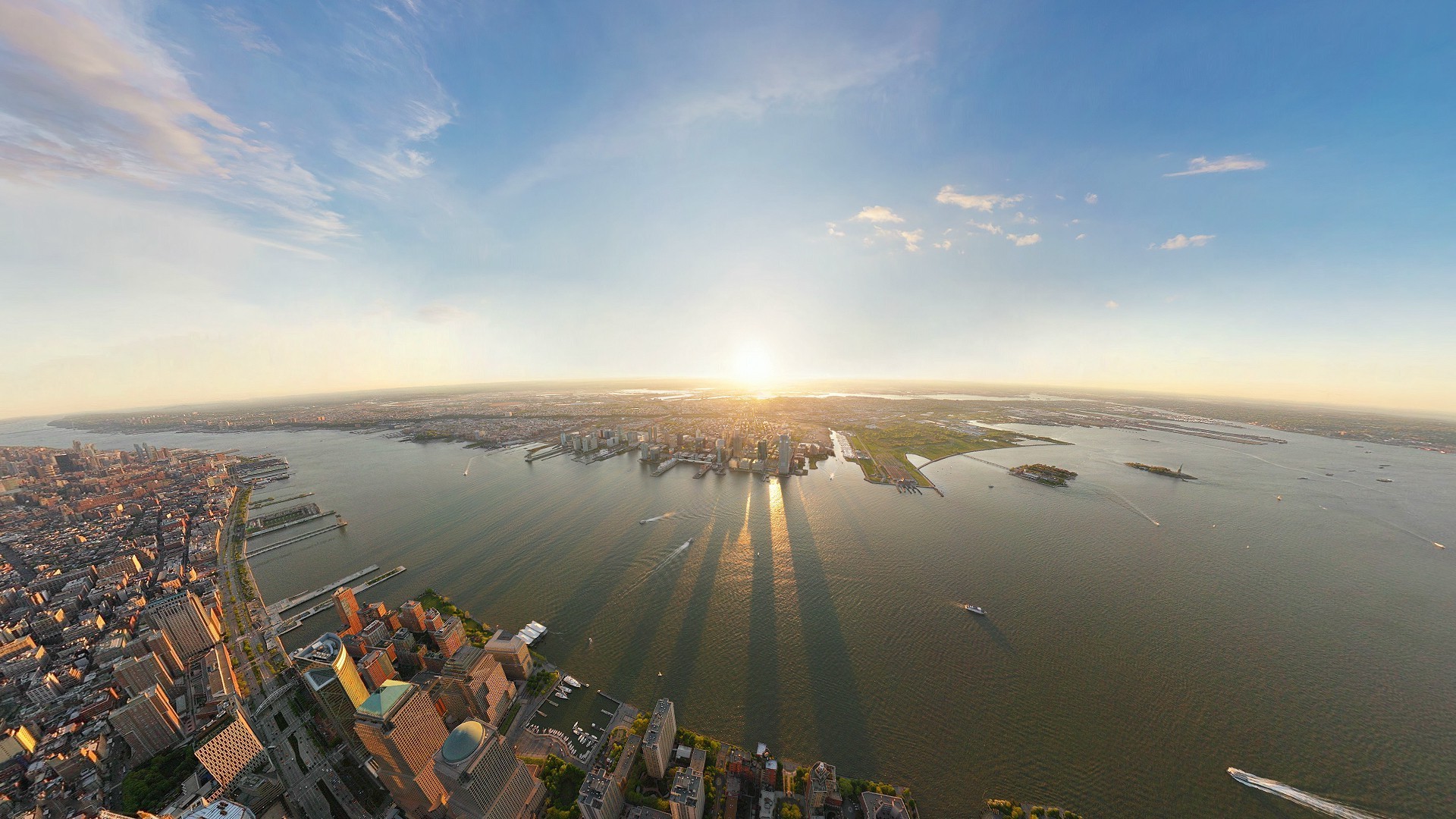 city, Urban, Cityscape, New York City, River, Sunlight, Coast Wallpaper