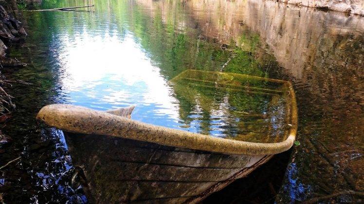 nature, Boat, Water, River, Abandoned HD Wallpaper Desktop Background