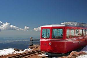 railway, Train, Nature, Clouds, Colorado, USA, Mountain, Winter, Snow, Tourism, Hill