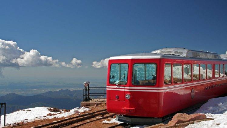 railway, Train, Nature, Clouds, Colorado, USA, Mountain, Winter, Snow, Tourism, Hill HD Wallpaper Desktop Background