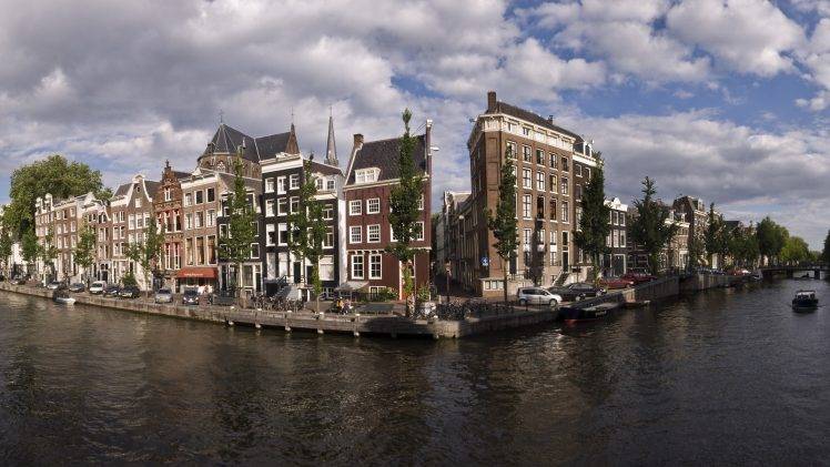 city, Cityscape, Building, River, Water, Clouds, Amsterdam, Netherlands HD Wallpaper Desktop Background