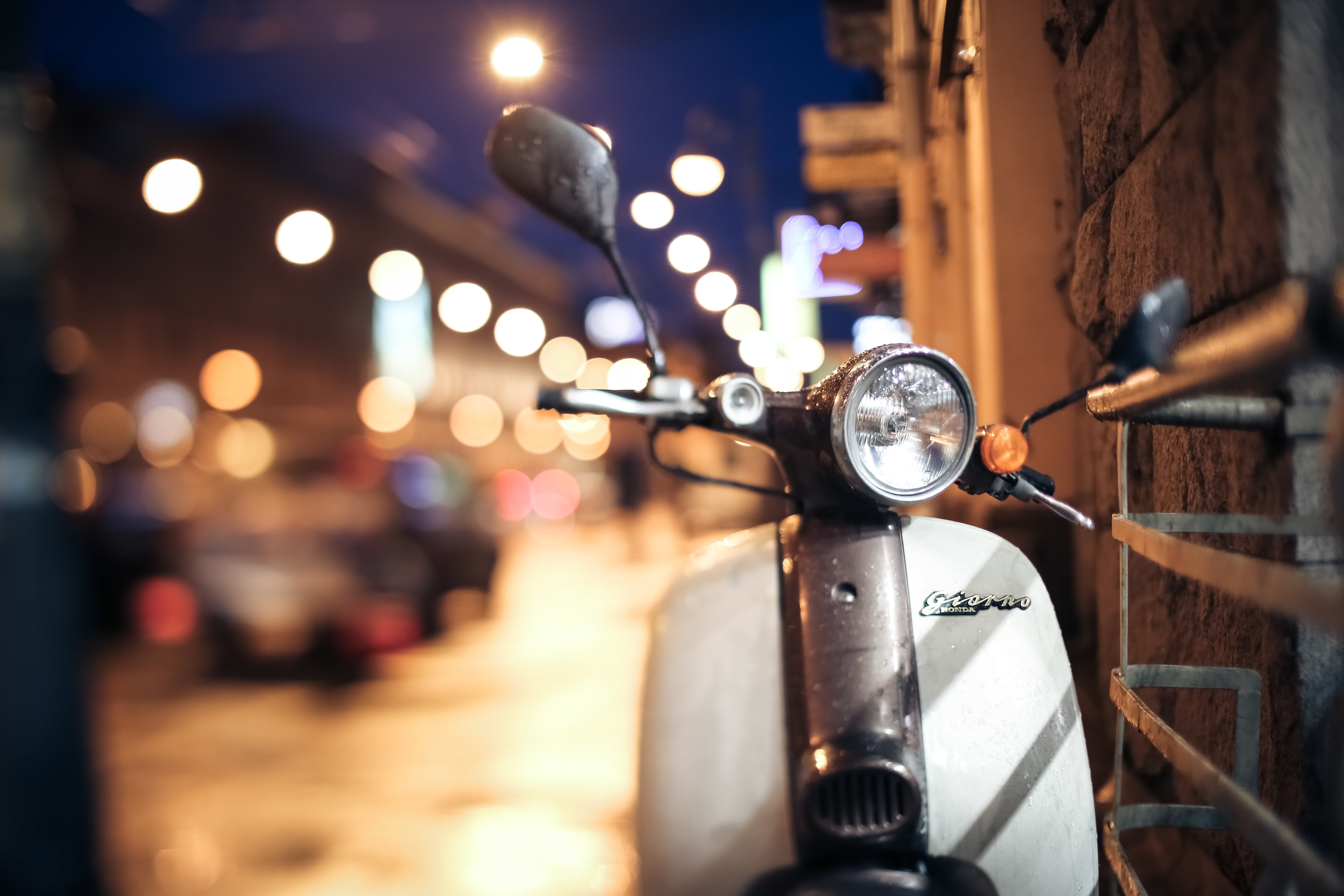 Honda, Motorcycle, City Lights, Night Wallpaper