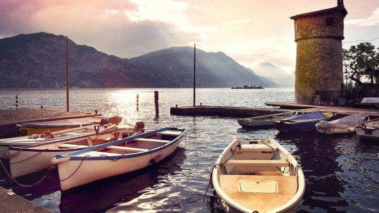 water, Lake, Nature, Dock, Mountain, Boat HD Wallpaper Desktop Background