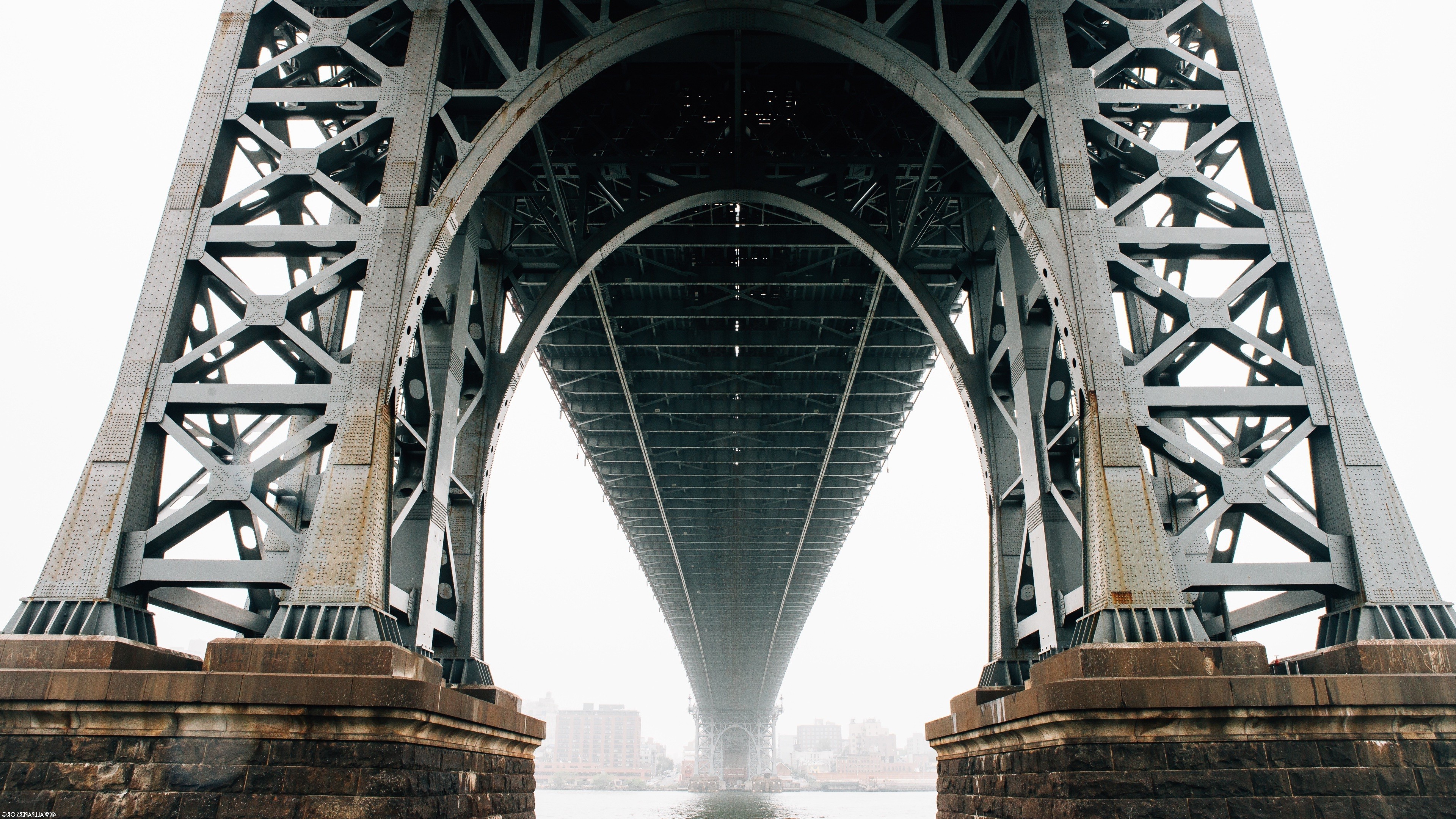 architecture, Bridge, New York City, Brooklyn, River, Hudson River, Bricks, Metal, Arch, Mist, Building, Cityscape Wallpaper