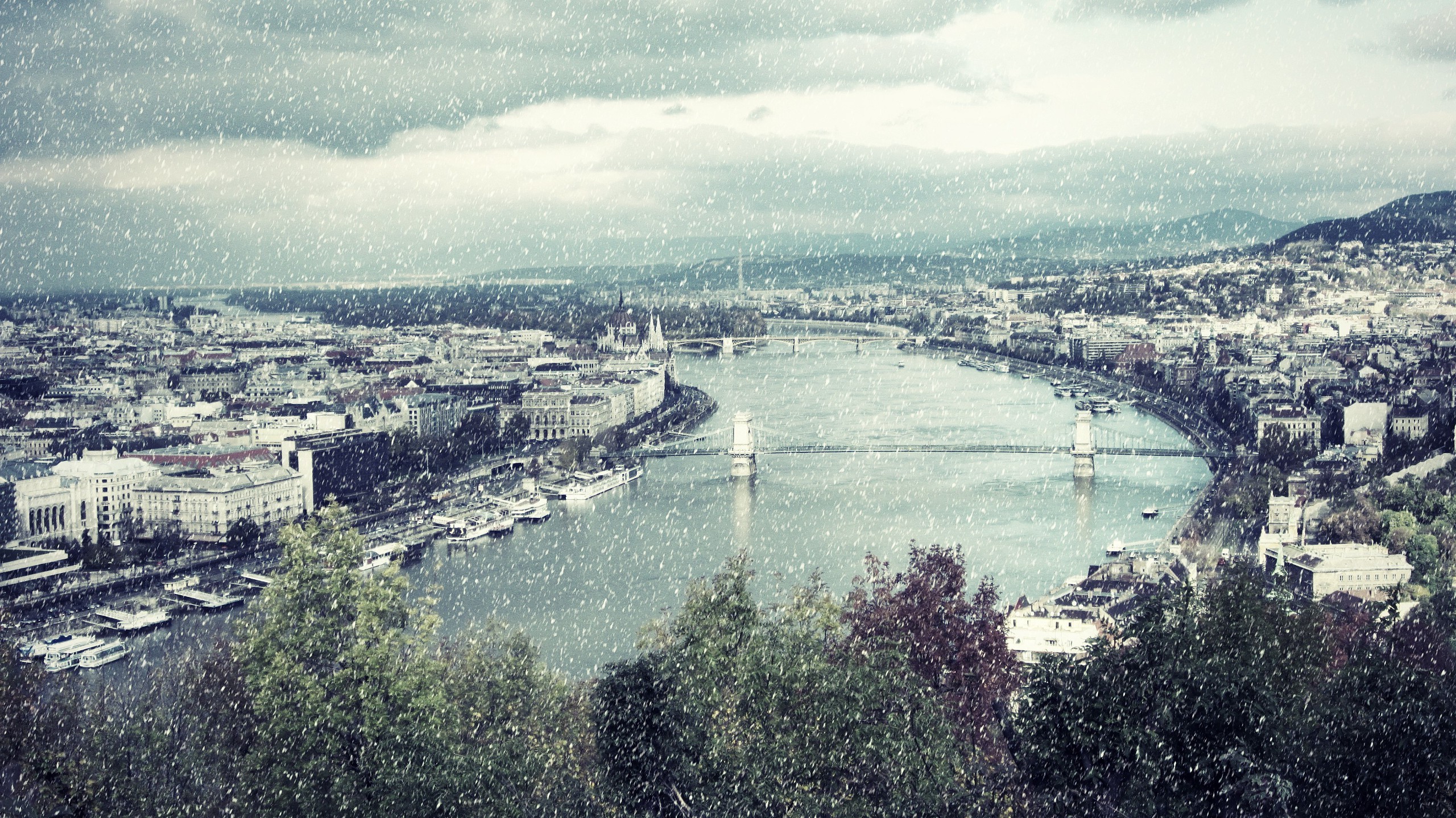 Budapest, River, City, Bridge Wallpaper