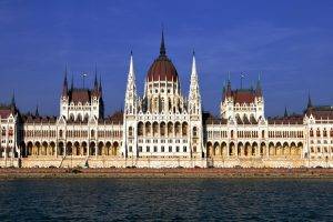architecture, Old Building, City, Capital, Europe, Sky, Clouds, Budapest, Hungary, River, Hungarian Parliament Building, Tower, Arch, Flag, Dome, Gothic Architecture